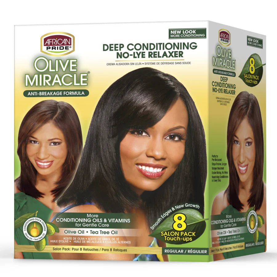 African Pride Olive Miracle Relaxer Kit Regular 8 Application