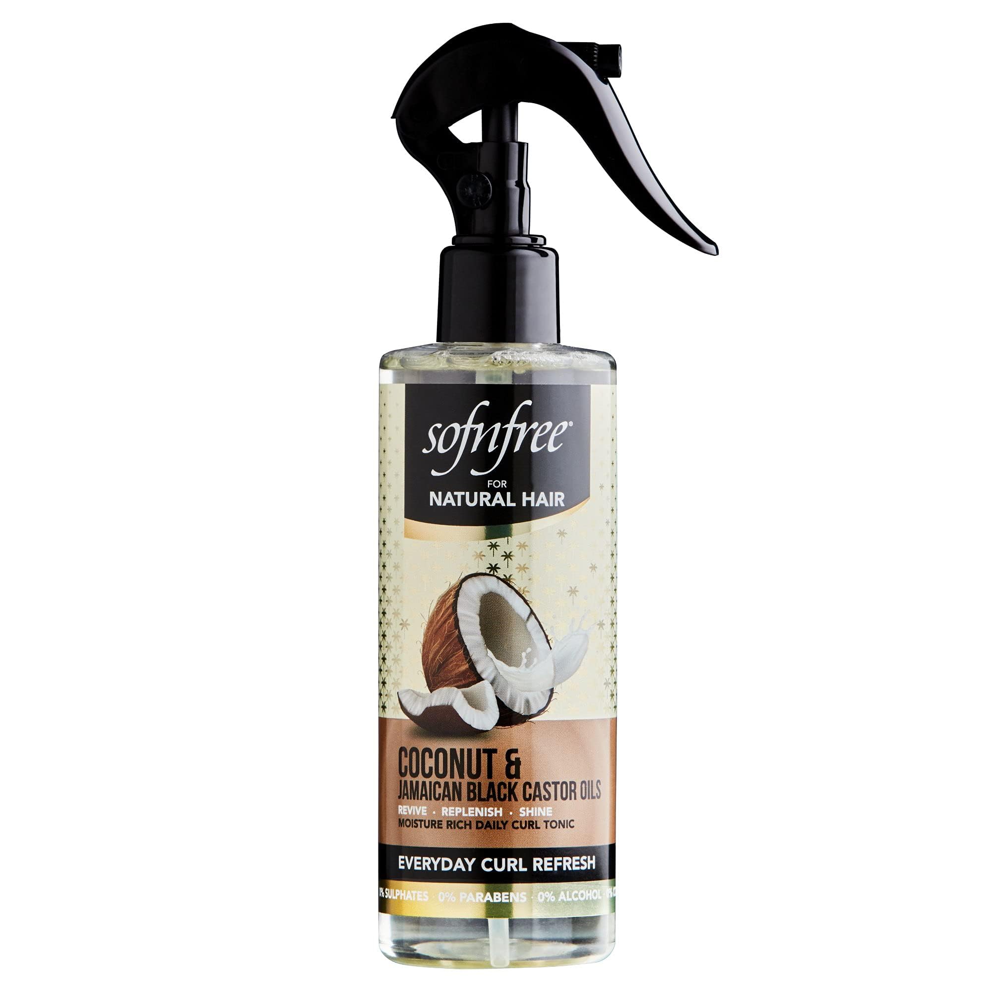 Sof n Free Natural Coconut and Black Castor Curl Refresh 240ml