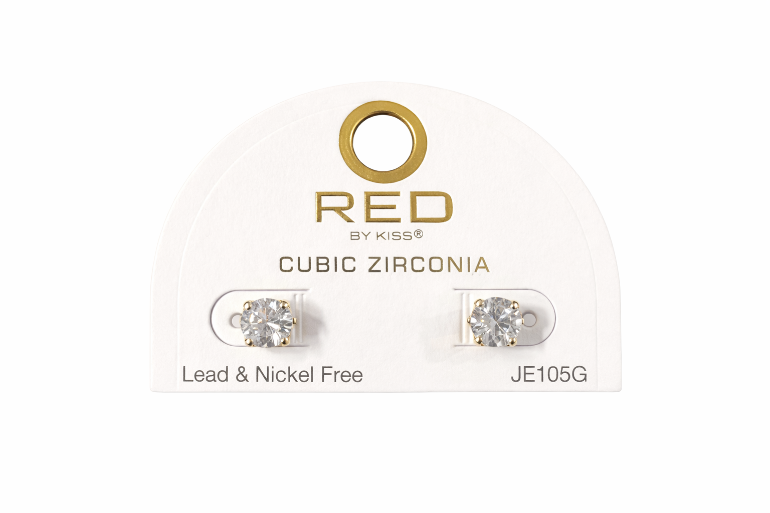 Red by Kiss Cubic Zirconia Earrings Round 7mm JE105G