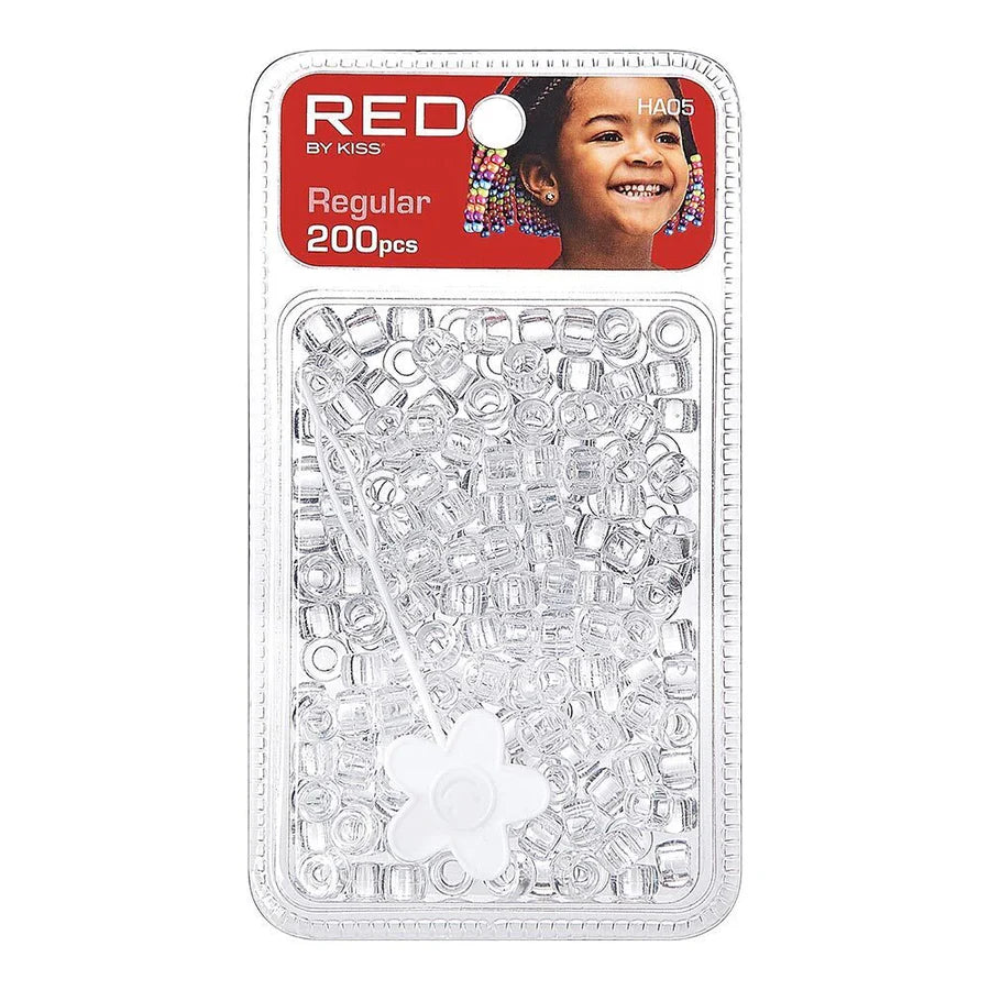 Red by Kiss Hair Beads Regular Clear 200pc HA05