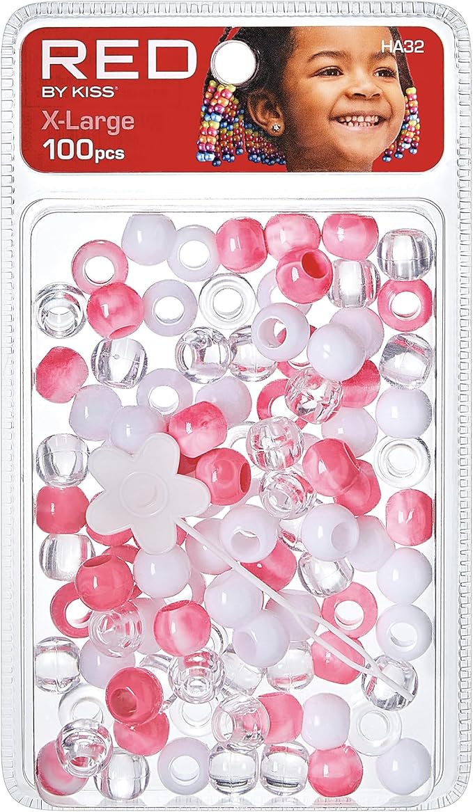 Red by Kiss Hair Beads X Large Pink Ombre 100pc HA32