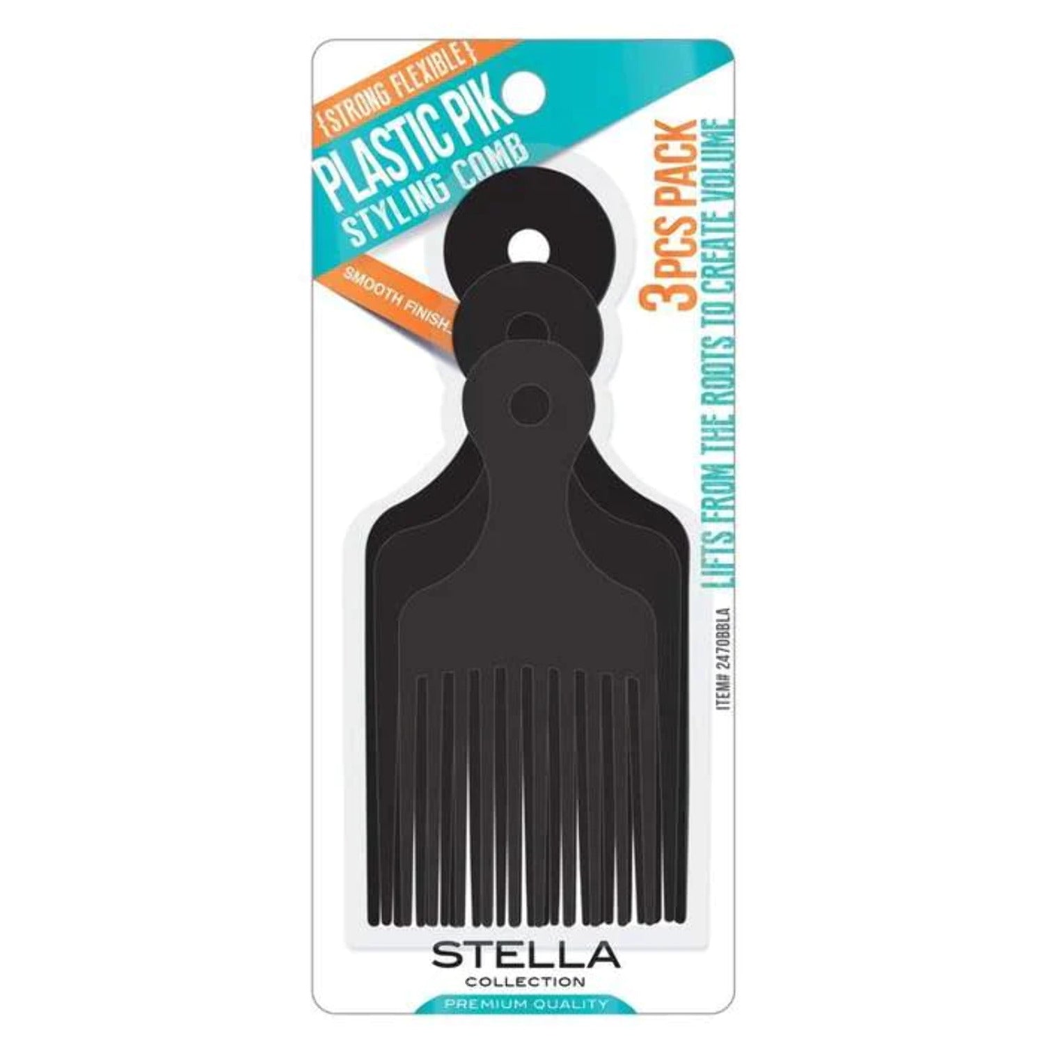 Stella Collection Plastic Pik Comb 3pcs - 2470BBLA