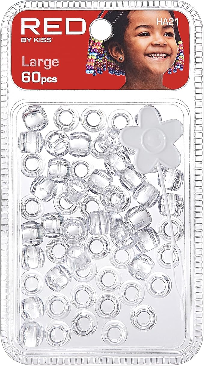 Red by Kiss Hair Beads Large Clear 60pc HA21