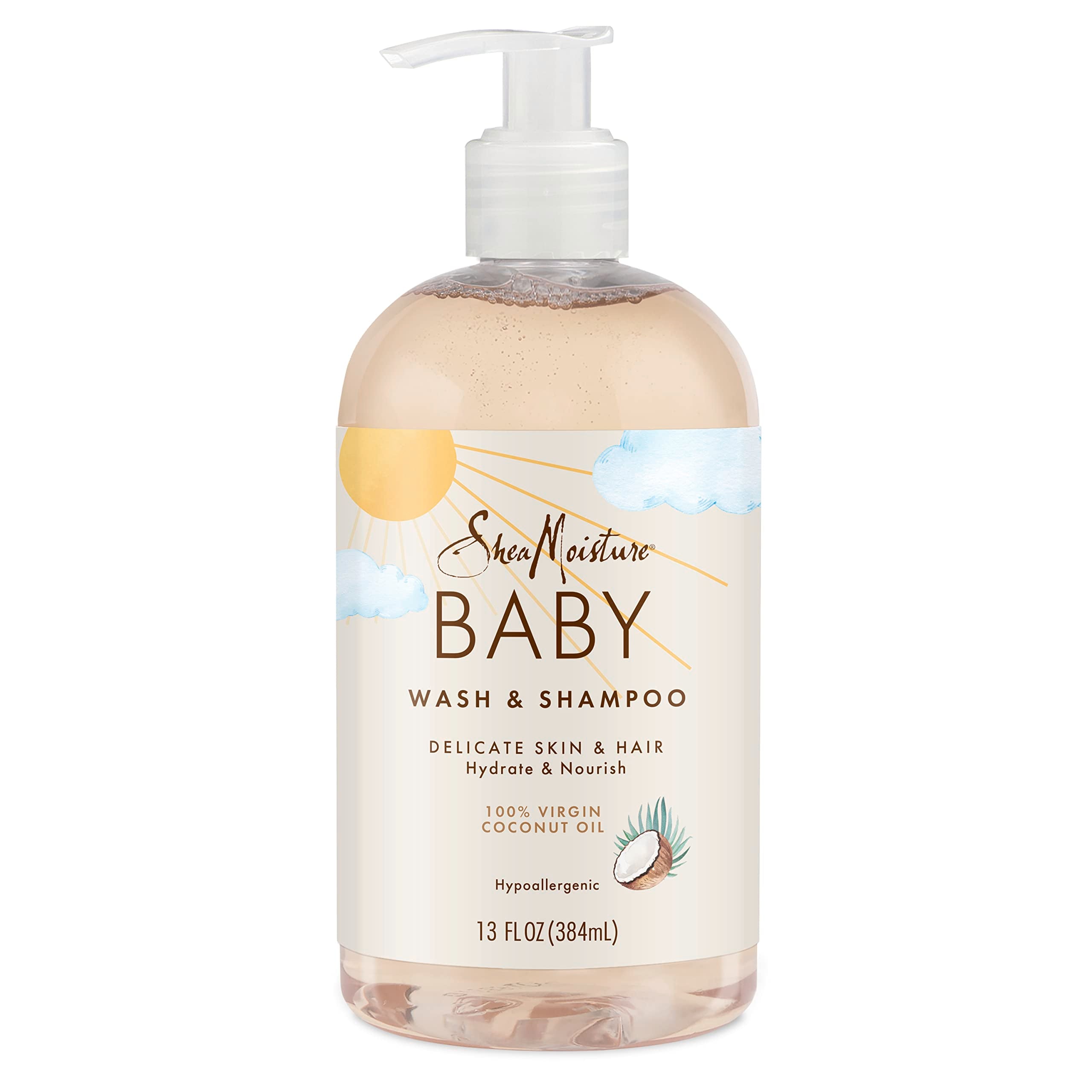 Shea Moisture Baby Wash and Shampoo Hypoallergenic Coconut Oil 13oz