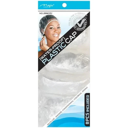 Magic Collection Plastic Shower Cap Clear 8pc - 2199CRY