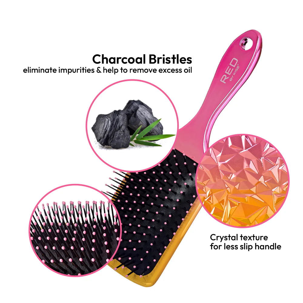 Red by Kiss Charcoal Crystal Square Brush HH81