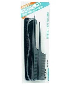 Stella Collection 4pc Comb Set - 1111BLA