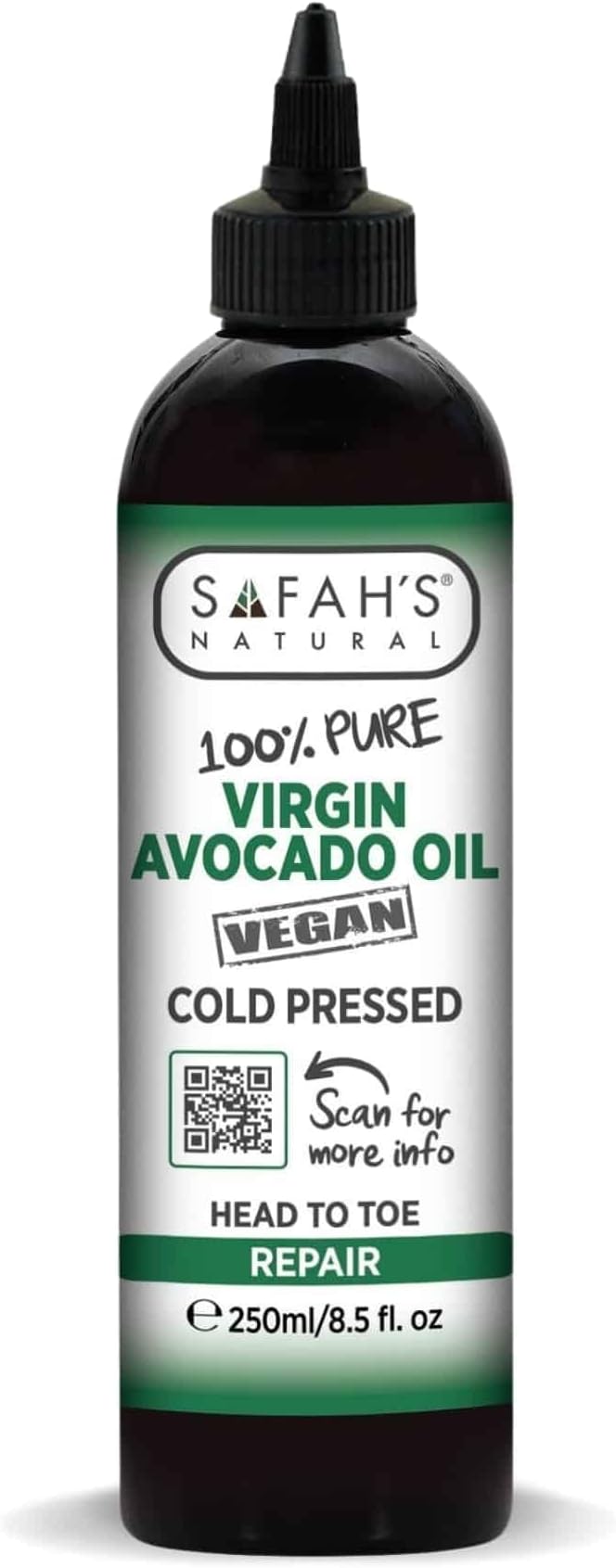 Safahs Natural Pure Virgin Avocado Oil 250ml