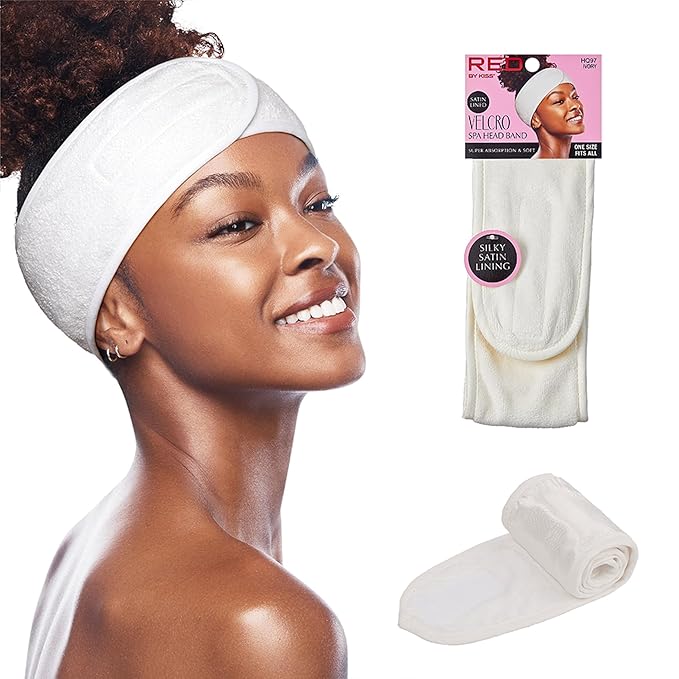 Red by Kiss Velcro Spa Headband Ivory HQ97
