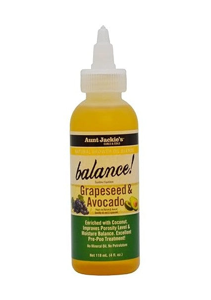 Aunt Jackies Balance Grapeseed and Avocado Growth Oil 4oz