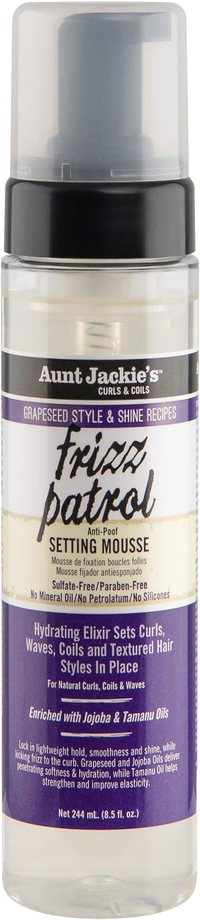Aunt Jackies Grapeseed Frizz Patrol Setting Mousse 8.5oz