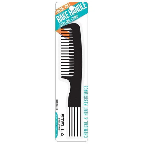 Stella Collection Metal Pik Rake Handle Comb - 2414
