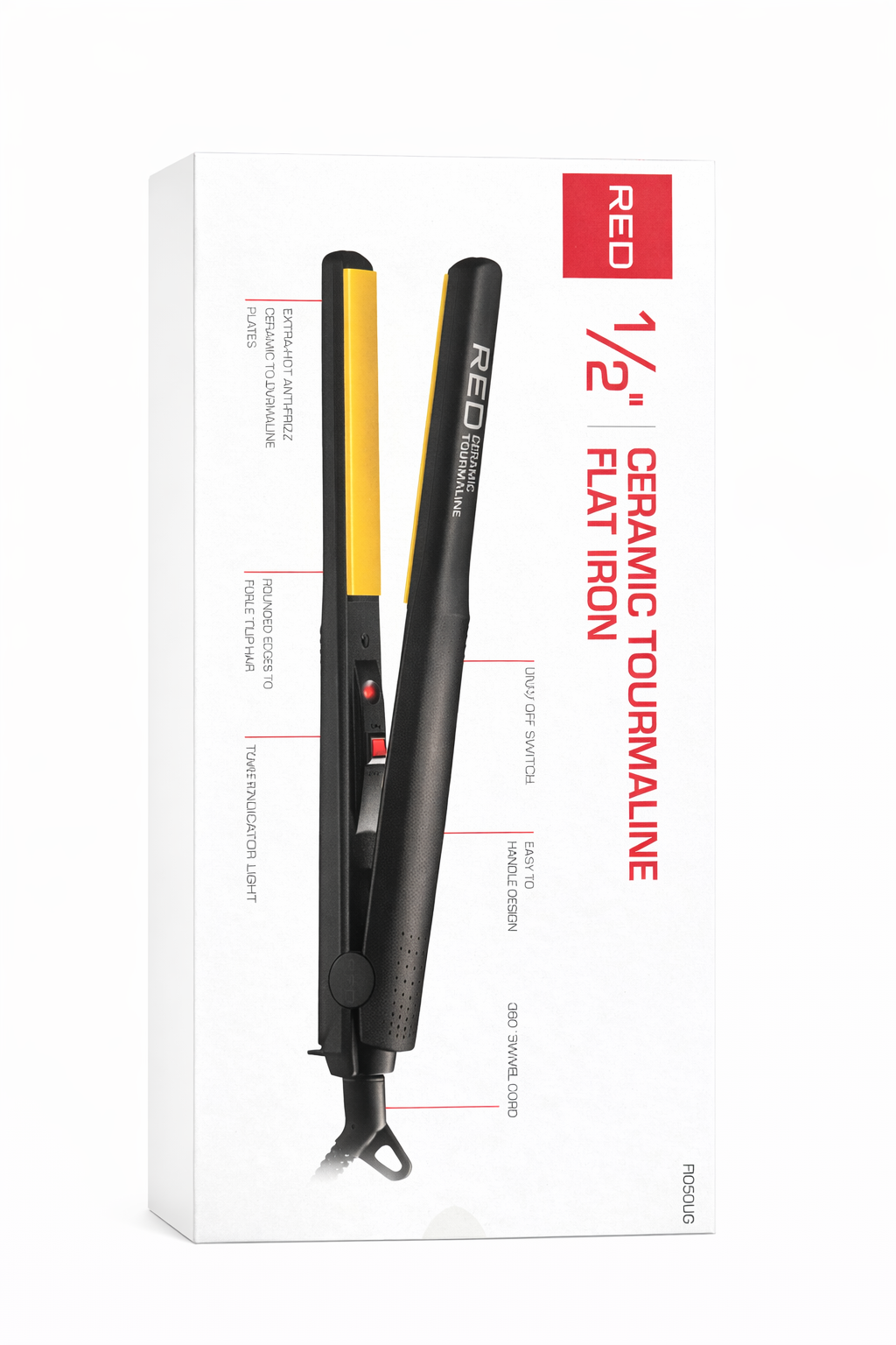 Red by Kiss Ceramic Tourmaline Flat Iron 1/2''