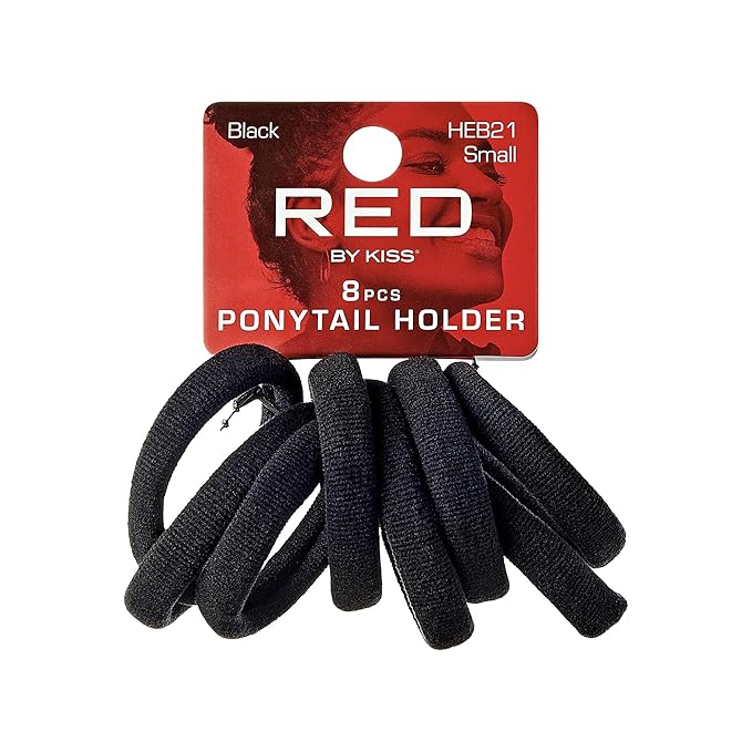 Red by Kiss Ponytail Holder Small 8pc Black HEB21