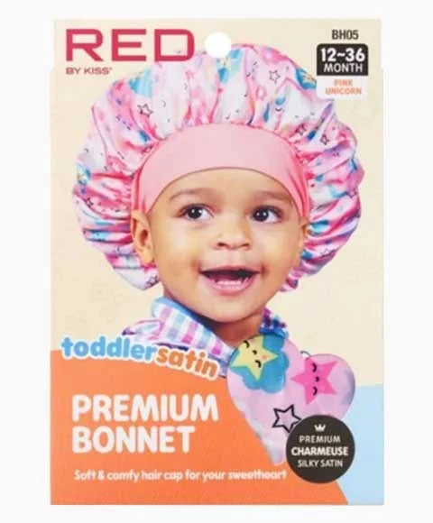 Red by Kiss Toddler Satin Bonnet Pink Unicorn BH05