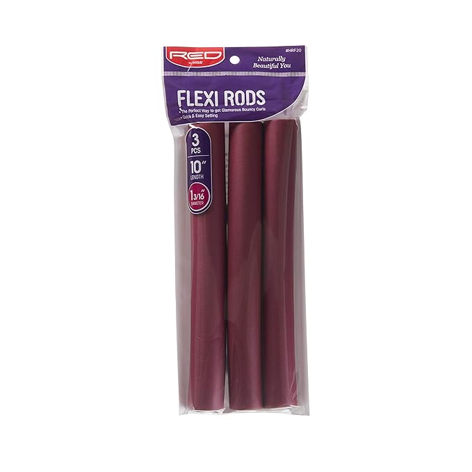 Red by Kiss Flexi Rods 10in x 1 3/16in Plum 3pc HRF20