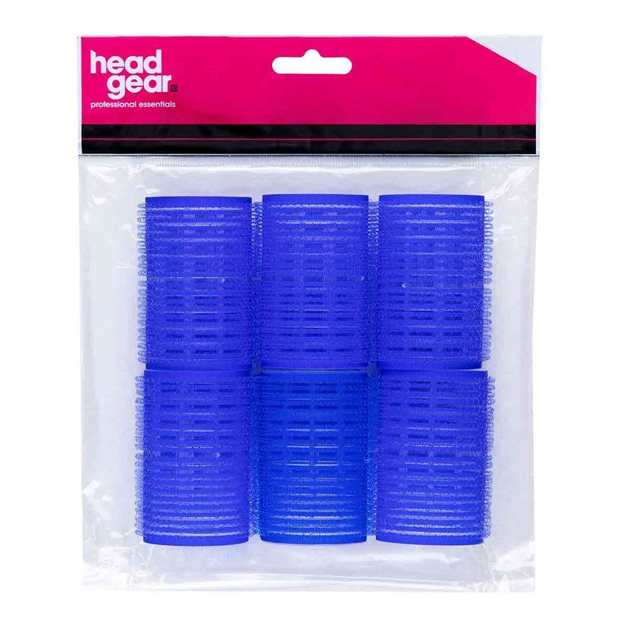 Head Gear Velco Rollers Blue 40mm
