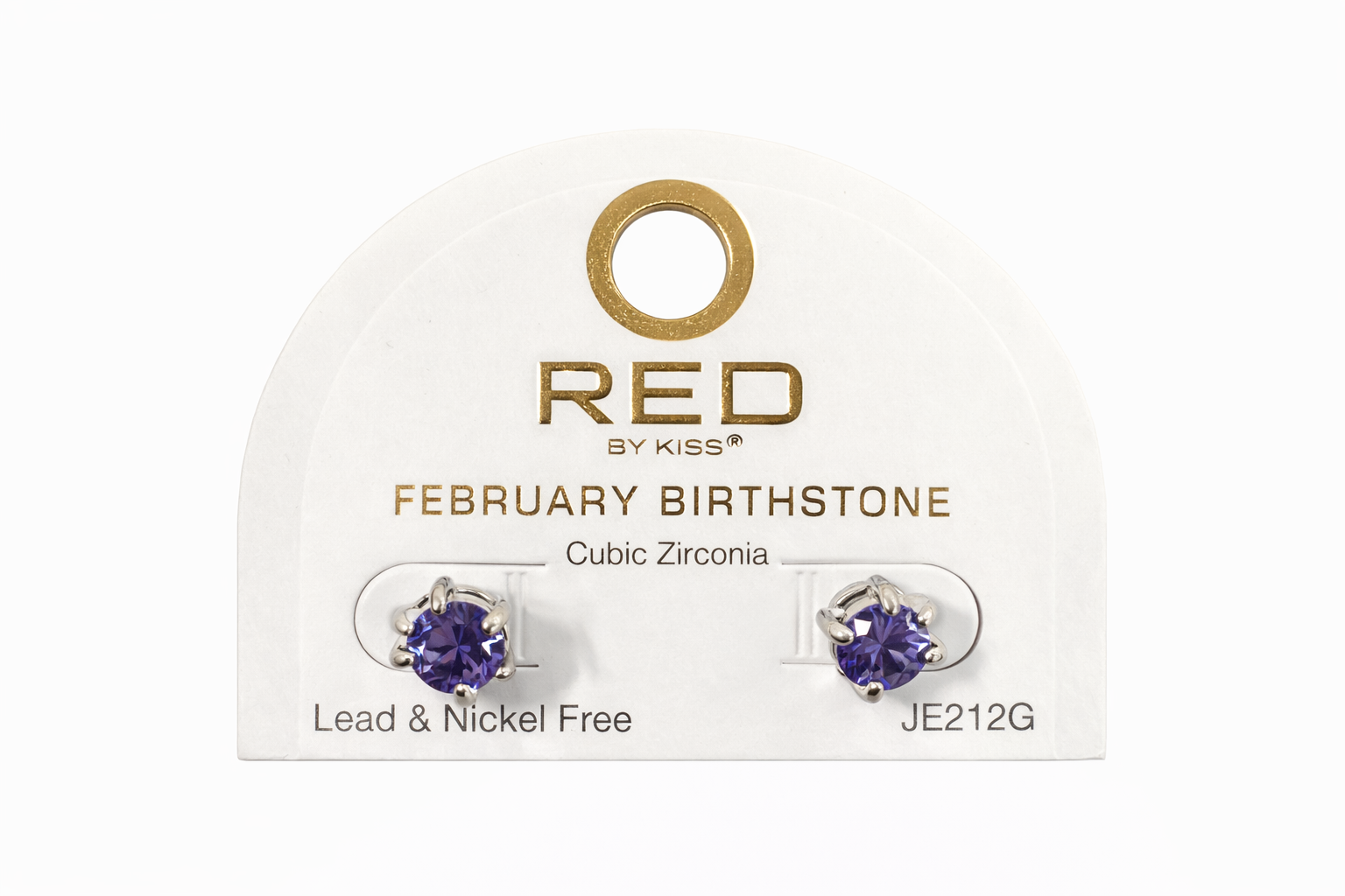 Red by Kiss Cubic Zirconia Birthstone Earrings February JE212G