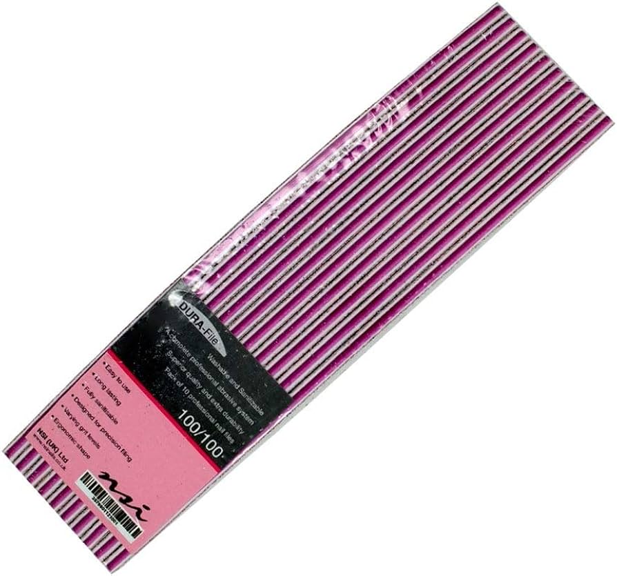 NSI Dura File 100/100 Grit Pink (Pack 10)
