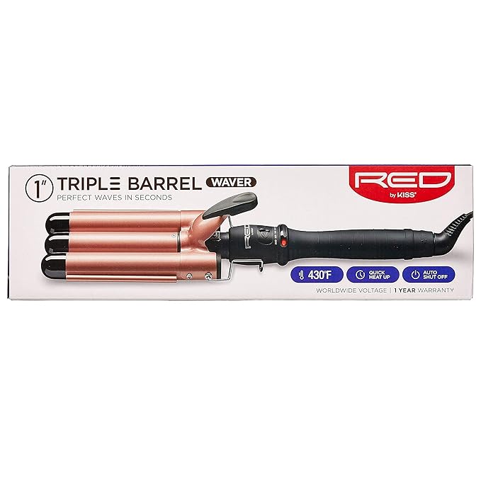 Red by Kiss Triple Barrel Waver 1''
