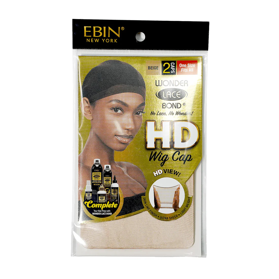 EBIN Wonder Lace Bond HD Wig Cap - Beige 2pcs