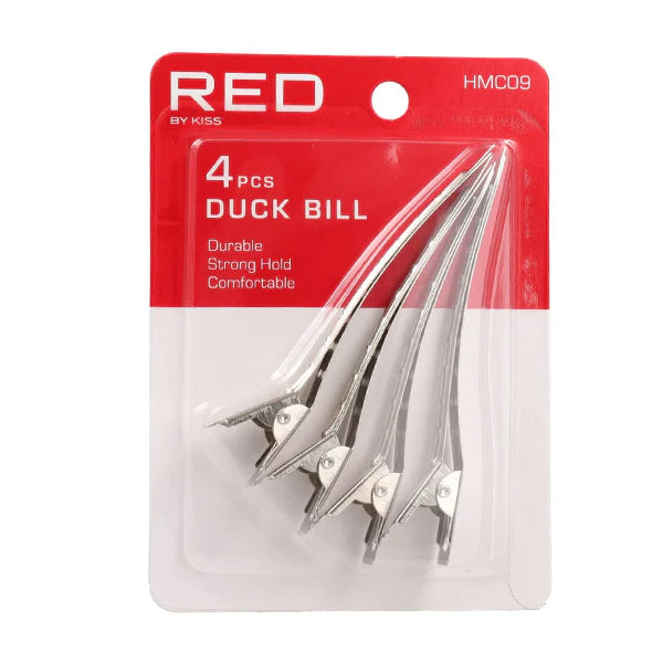Red by Kiss Duck Bill Clips 4pc HMC09