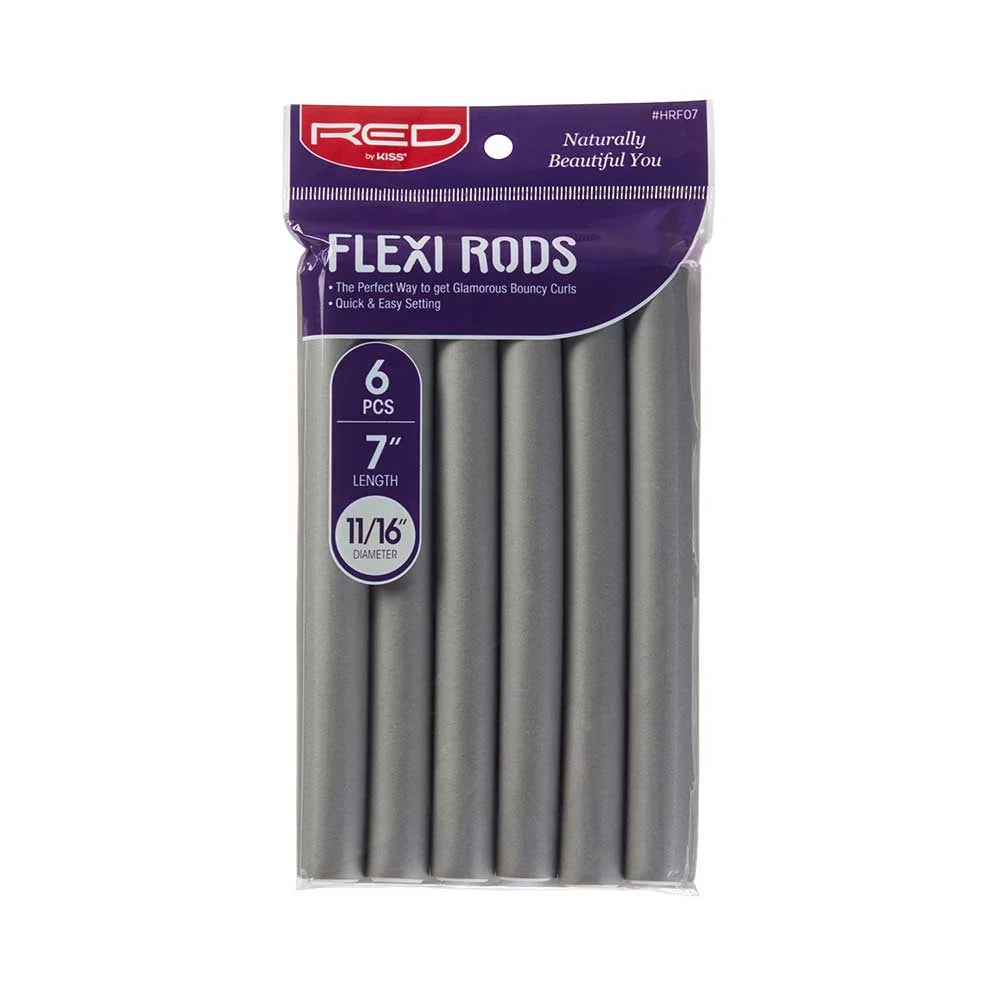 Red by Kiss Flexi Rods 7in x 11/16in Gray 6pc HRF07