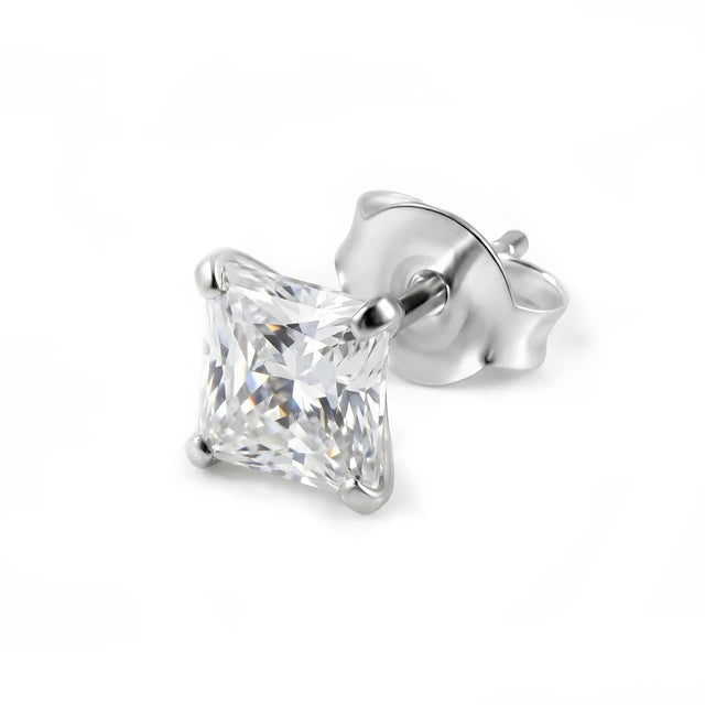 Red by Kiss Sterling Silver Earrings Square 4mm JE259G