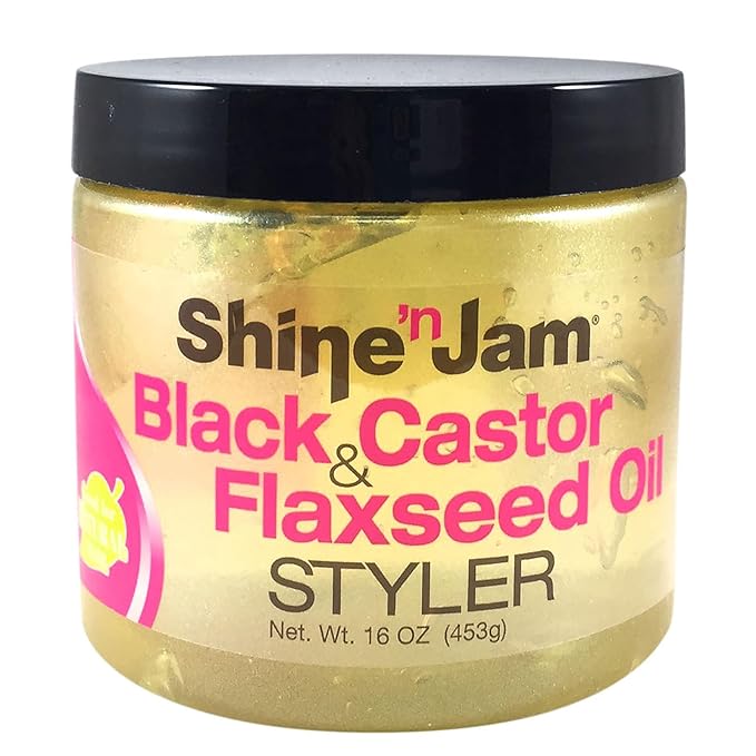 Ampro Shine n Jam Black Castor and Flaxseed Styler Gel 16oz