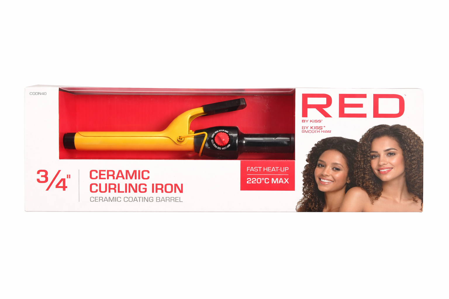 Red by Kiss Ceramic Curling Iron 3/4''