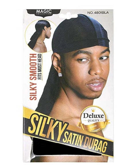 Magic Collection Silky Satin Durag Black - 4801BLA