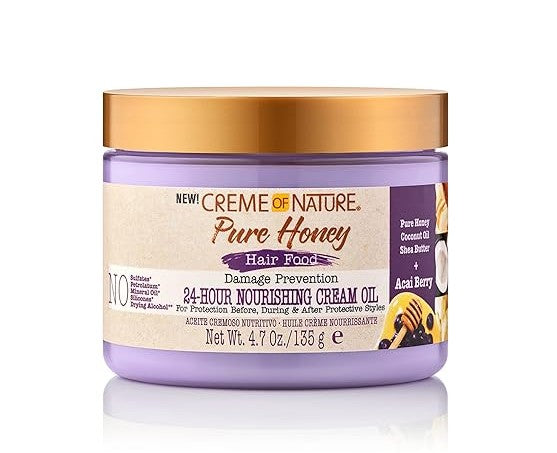 Creme of Nature Pure Honey Hair Food 24hr Nourishing Cream Oil 4.7oz