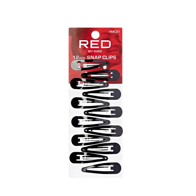 Red by Kiss Snap Hair Clips 12pc HMC21