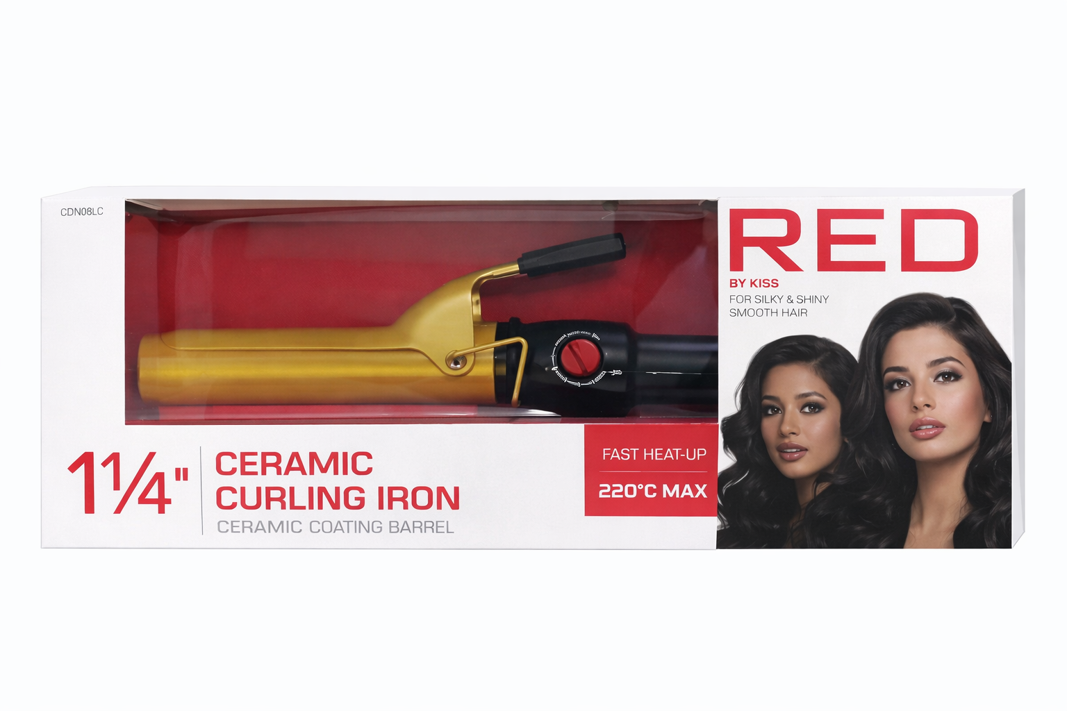 Red by Kiss Ceramic Curling Iron 1 1/4''