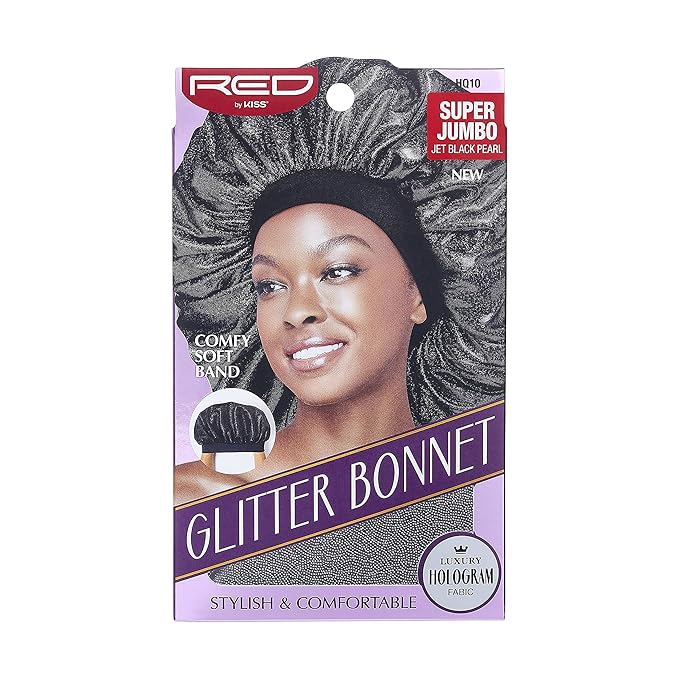 Red by Kiss Glitter Bonnet Super Jumbo Jet Black Pearl HQ10