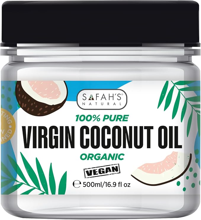 Safahs Natural 100% Pure Organic Virgin Coconut Oil Jar 500ml