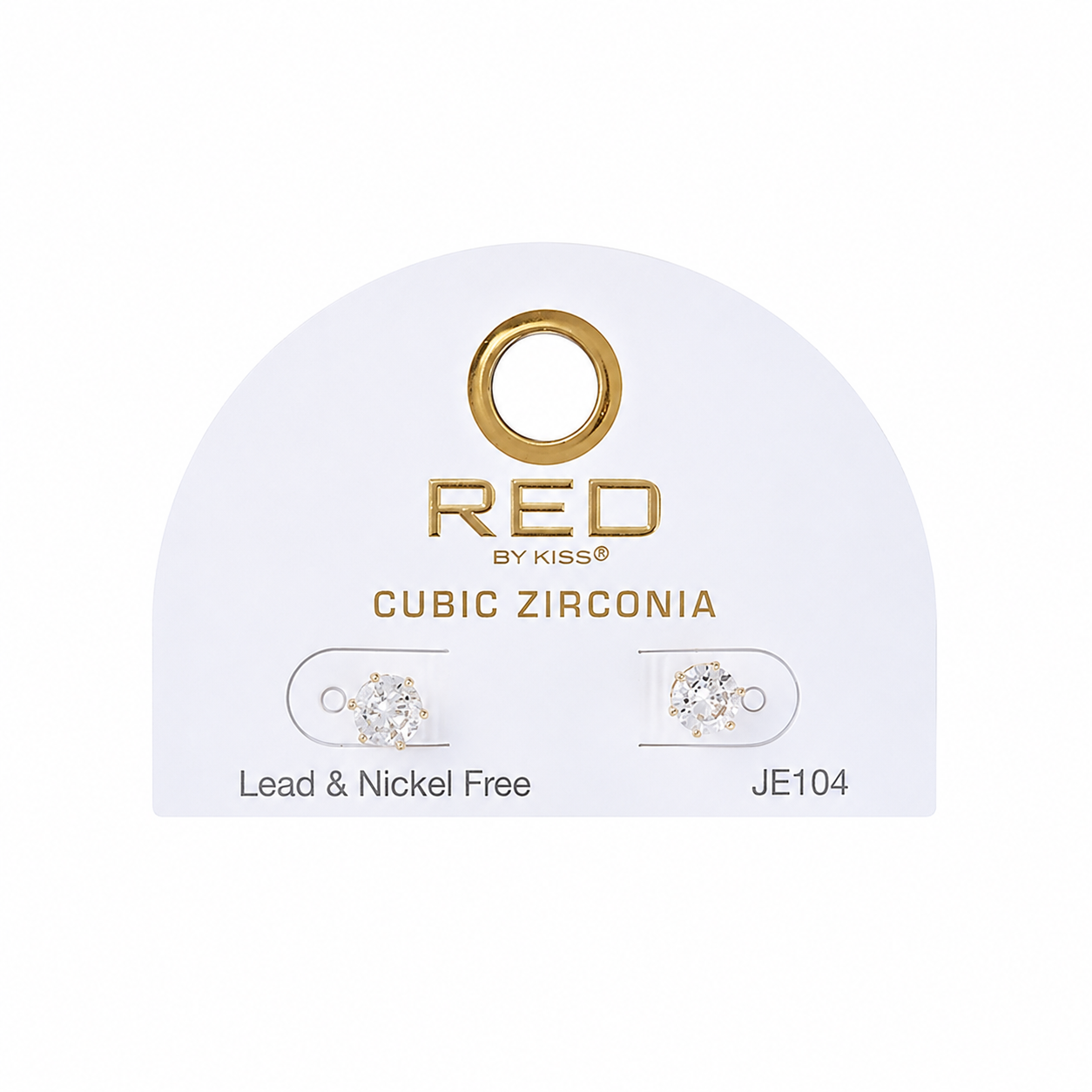 Red by Kiss Cubic Zirconia Earrings Round 6mm JE104G