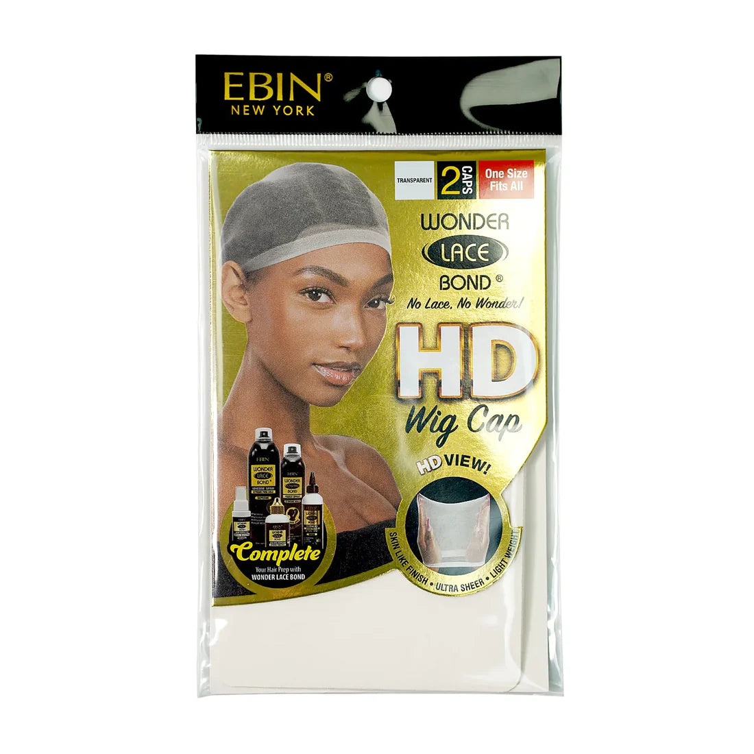 EBIN Wonder Lace Bond HD Wig Cap - Transparent 2pcs