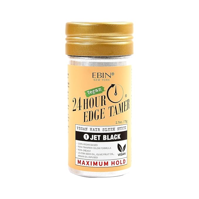 EBIN Vegan 24hr Edge Tamer Sleek Stick Colour Jet Black 75g
