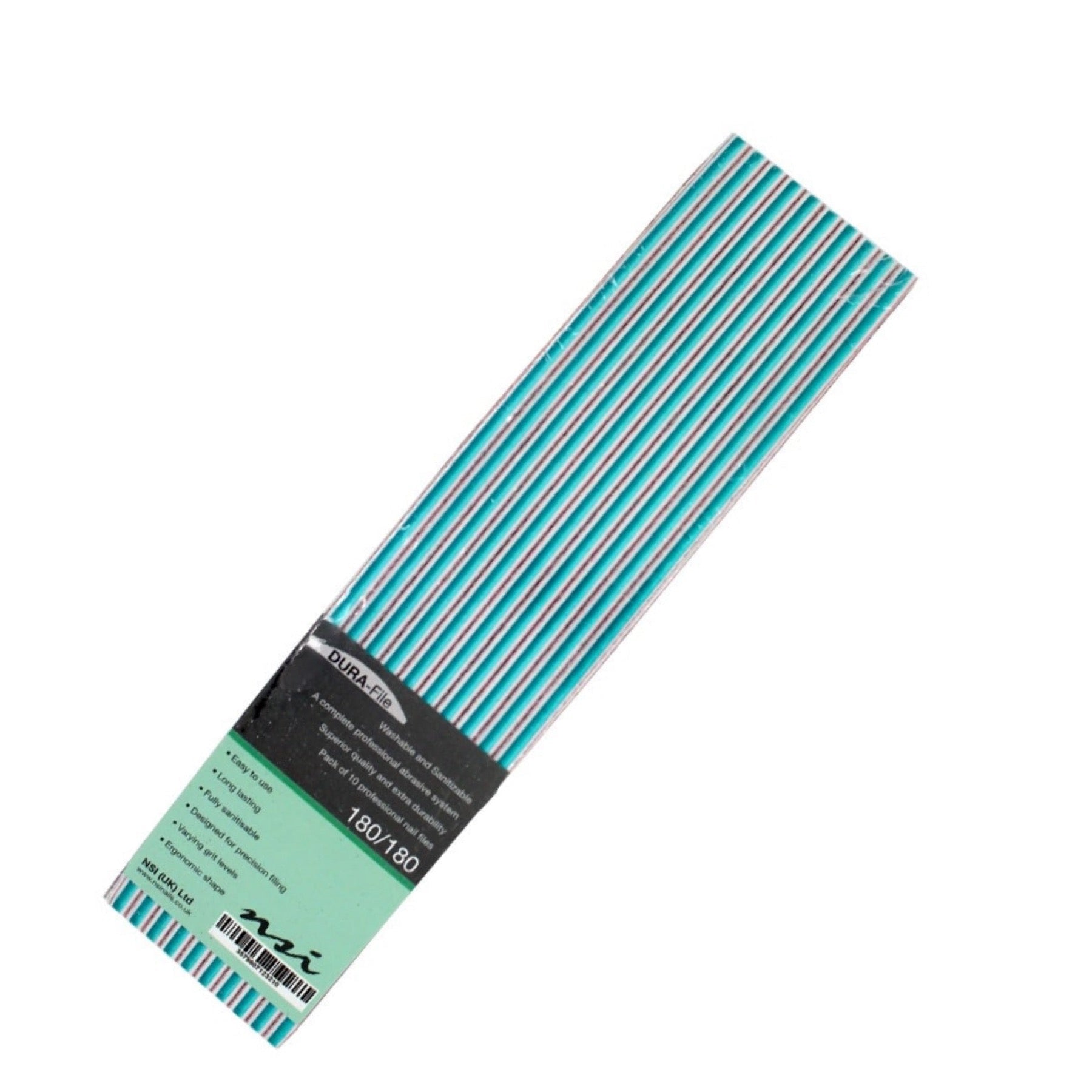 NSI Dura File 180/180 Grit Green (Pack 10)