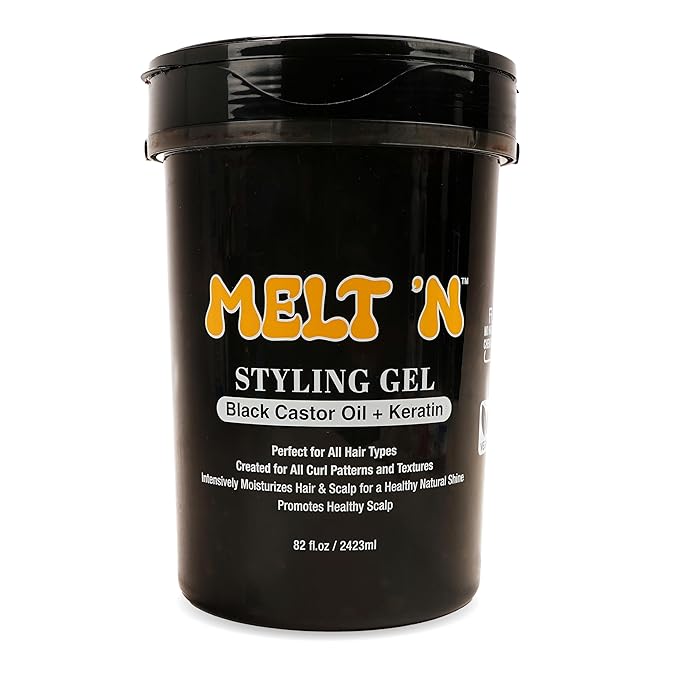 EBIN Melt'n Styling Gel - Black Castor and Keratin (Black) 82oz
