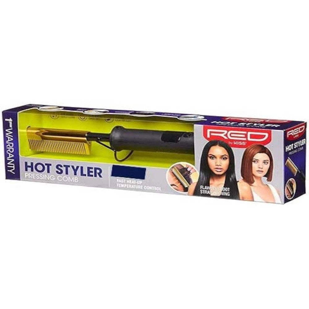 Red by Kiss Small Size Teeth Hot Styler Pressing Comb HC08G