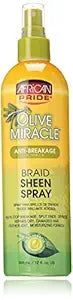 African Pride Olive Miracle Braid Sheen Spray Anti Breakage 12oz
