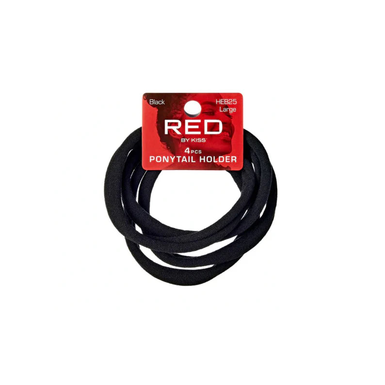 Red by Kiss Ponytail Holder Large 4pc Black HEB25