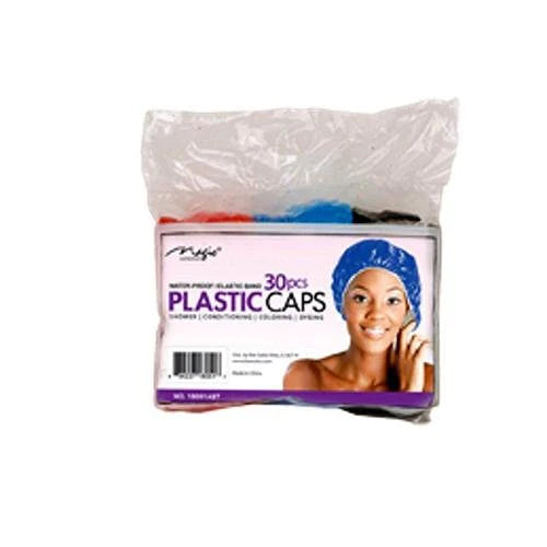 Magic Collection Plastic Shower Cap Assorted Colours 30pc - 18051AST