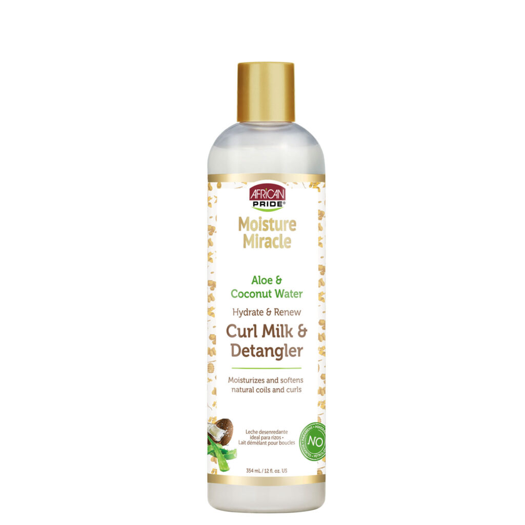 African Pride Moisture Miracle Aloe and Coconut Curl Milk and Detangler 12oz