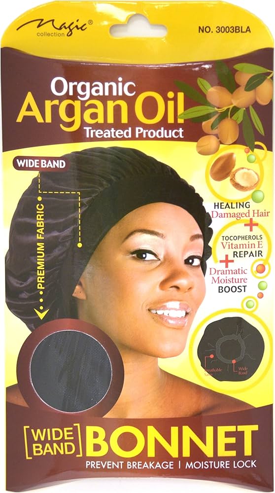 Magic Collection Argan Oil Wide Band Bonnet - 3003BLA