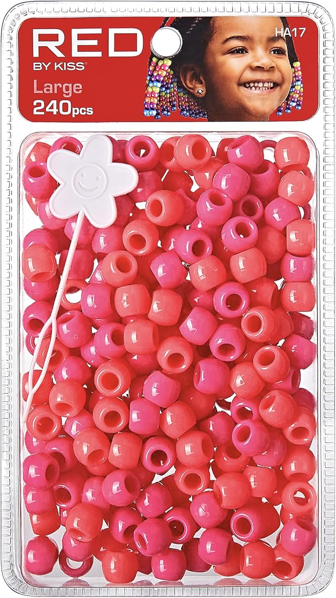 Red by Kiss Hair Beads Large Pink Assorted 240pc HA17
