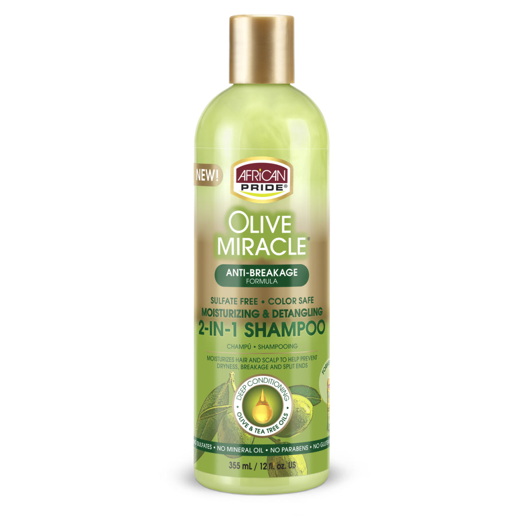 African Pride Olive Miracle 2 in 1 Shampoo 12oz