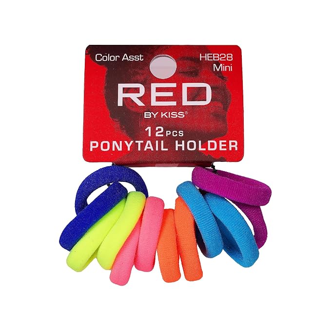 Red by Kiss Ponytail Holder Mini 12pc Assorted Colours HEB28